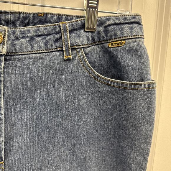 St John Sport by‎ Marie Gray Blue Denim Jeans VTG High Rise Straight Leg Size 10 - Picture 3 of 16